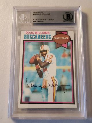 1979 Topps Doug Williams Rookie 48 Buccaneers Signed Auto Beckett Bgs