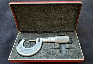 Vintage Starrett No.  230 Outside Micrometer With Case,  0 " - 1 " Range