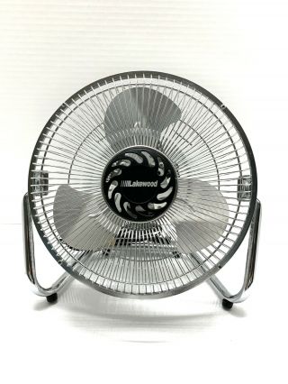 Vintage Chrome Lakewood 3 Speed Fan High Voltage - 9 In