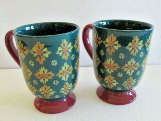 2 The Pioneer Woman 2 Pc Vintage Geo Latte Mug Mugs 19 Oz.