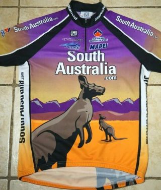 Vintage Sms Santini Cycling Jersey Australia Bianchi Mapei Kangaroo Mens Xl 50