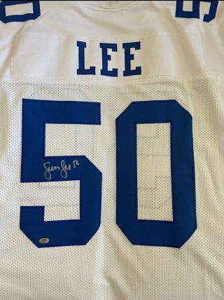 Sean Lee Autographed Dallas Cowboys White Jersey