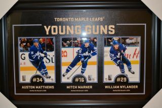 Auston Matthews Toronto Maple Leafs Young Guns Framed Photo w Marner & Nylander 2