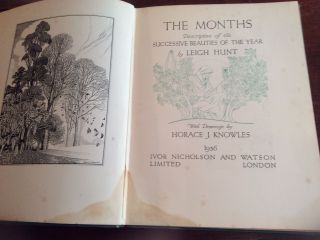 The months By Leigh hunt Old Art Nouveau Book 1936 1st Edition 3