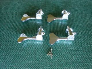 Vintage 70s Schaller West Germany Bass Guitar Tuning Pegs Set Of 4 Up