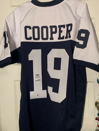 Dallas Cowboys Amari Cooper Signed Blue Custom Jersey W/beckett