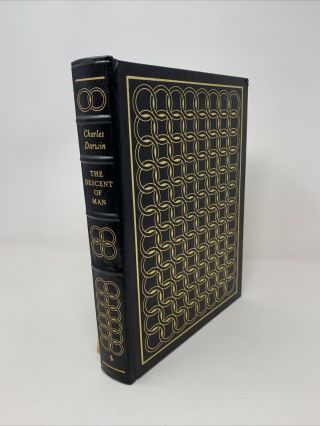 THE DESCENT OF MAN by Charles Darwin Easton Press Leather Bound Very Good 2