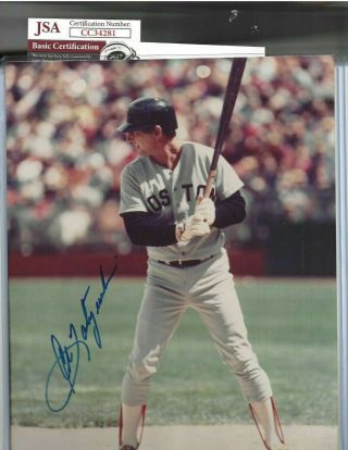 Carl Yastrzemski Boston Red Sox Baseball Hofer Autographed 8x10 Photo Jsa 2