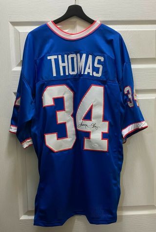 Thurman Thomas 34 Signed Buffalo Bills Jersey Autographed Sz Xl Jsa Witnessed