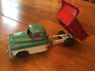 3 Vintage Toy Trucks (Hubley Dump Truck & Cement Mixer & Unknown Fish Hatchery) 3