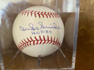 Dodgers Hall Of Famer Duke Snider Signed Baseball With Hof 80 - Gai Authentic