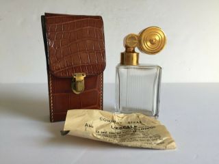 Vintage Marcel Franck Escale Bte Sgdg Art Glass Perfume Atomizer Leather Pouch