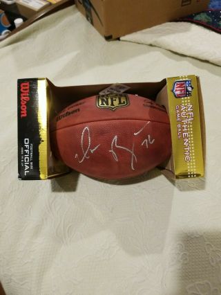 Duane Brown 76 Autographed Football Nfl Authentic " The Duke " Wilson Game Ball
