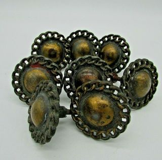 Set Of 8 Antique/vintage Brass Knobs,  In Re Claimed