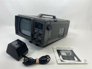 Vintage BENTLEY 100C Portable Black White 5” TELEVISION TV 2