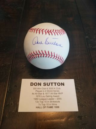 Don Sutton Single Signed Baseball Autograph Tristar Dodgers Hof 1998 Sp /36
