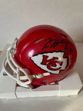Kareem Hunt Signed Autographed Mini Helmet Chiefs Browns Pro Bowl Proof