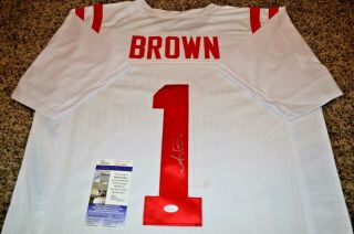 Aj Brown Autographed Auto Jersey Ole Miss Rebels White Tennessee Titans Jsa