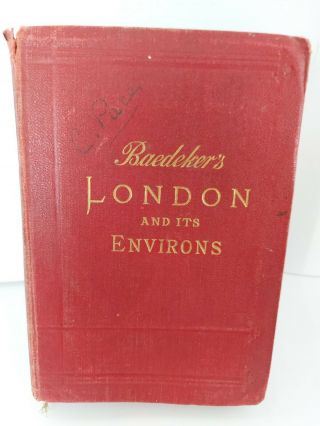 Karl Baedeker London And Its Environs Handbook For Travellers 1908