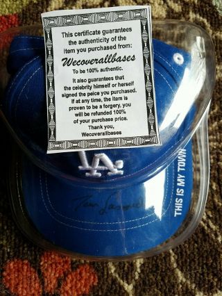 Tommy Tom Lasorda Dodgers Hof Signed Auto This Is My Town Cap