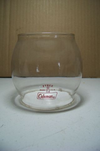 Vintage Coleman Single Mantle Lantern Red Logo Pyrex Globe - Fits 200a 201