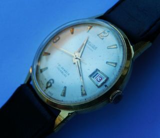 Vintage Gents Swiss Made Gold Plated Relide 21 Jewels Automatic Watch C1960s