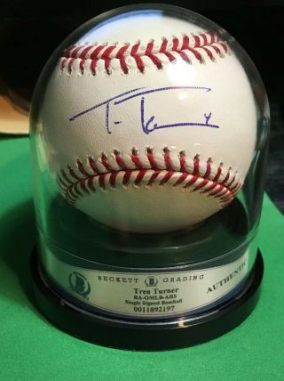 Trea Turner Signed Baseball Washington Nationals Mlb Bas Beckett Encapsulated