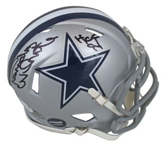 Cowboys Randy White " Hof 94 " Signed Silver Speed Mini Helmet Bas Witnessed