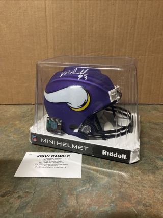 John Randle Autographed/signed Tristar Mini Helmet Beckett Minnesota Vikings
