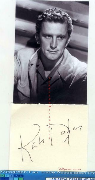 Kirk Douglas Vintage Signed Page Aftal 145