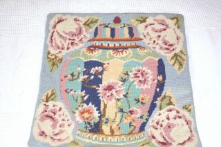 Vintage Needlepoint Tapestry Cushion Cover Ehrman Kaffe Fassett Ginger Jar