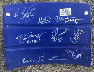 Dallas Cowboys Texas Stadium Autographed Seatback Signed By 8 Incl Head Coaches