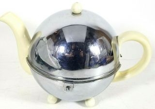 Vintage Ever - Hot Teapot Made In England Insulated Chrome Dome Art Deco
