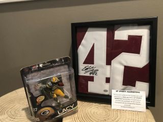 Eddie Lacy Autographed Alabama Jersey W/ And Mcfarlane Figure Packers