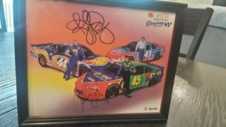 Autographed 9 X 11 Adam Petty Kyle Petty Picture Framed