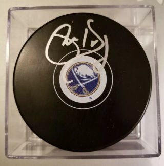Phil Housley Signed / Autographed Buffalo Sabres Puck With Case Great Gift