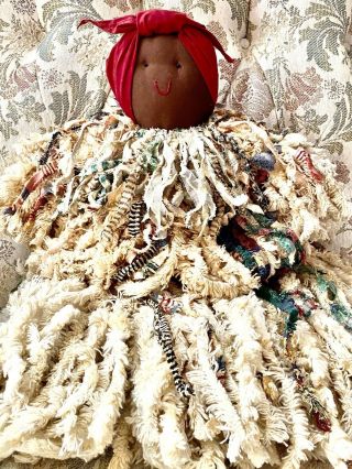 Vintage Black African American Cloth Doll Primitive Folk Art Handmade Jamaica