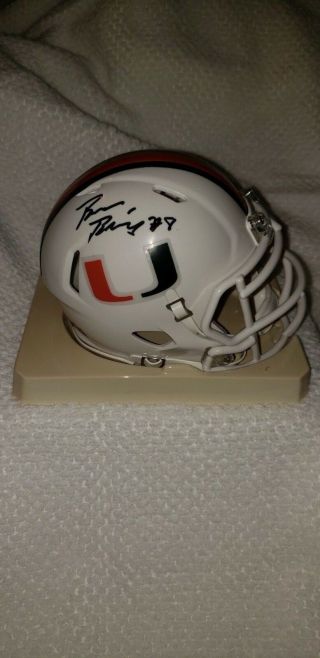 Braxton Berrios Miami Hurricanes Signed Mini Helmet W/coa