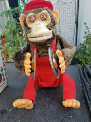 vintage jolly chimp multi action monkey with box. 2