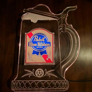 Vintage Pabst Blue Ribbon Lighted Beer Stein Sign