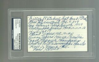 Willie Mitchell Signed 3x5 Psa/dna Certified Detroit Tigers Ty Cobb Teammate