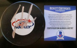 Jack Eichel Buffalo Sabres Signed Usa Hockey Puck Beckett Bas G85787