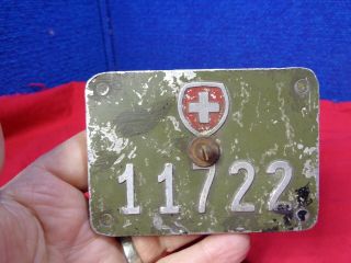 Vintage Theater Made Ww Ii Ww2 Red Cross Motorcycle License Plate Topper.  Bx - E