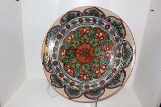 Gorgeous Vintage 19.  75 " Hand Painted Mexican Pottery Charger/platter Tonala