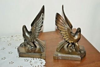 Vintage Bronze Bookends By Frankart 1920s Art Deco Eagle Pair Birds