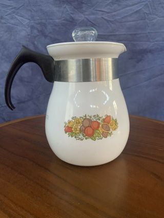 Vintage Corning Ware Wildflower 6 Cup Tea Pot P - 165 (1975) Complete