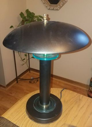 Fine Vintage Mid Cen Mod Art Deco Style Atomic Flying Saucer 3 - Way Touch Lamp