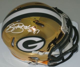 Packers Robert Brooks Signed Riddell Chrome Mini Helmet Auto - Sb Xxxi Champ