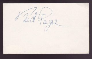 Ted Page (d.  1984) Signed 3x5 Index Card Autographed Negro Leagues Crawfords Jsa