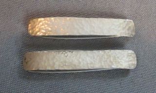 2 Barrettes Sterling Silver Hammered By Pearce Vintage
